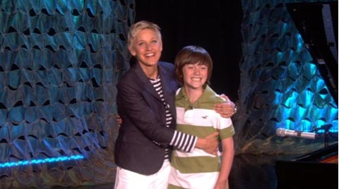 Ellen Degeneres and Greyson Chance Ellen Degeneres and Greyson Chance
