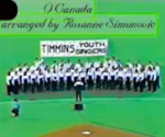 Timmins Youth Singers under the direction of Rosanne Simunovic perform the American and Canadian National Anthems