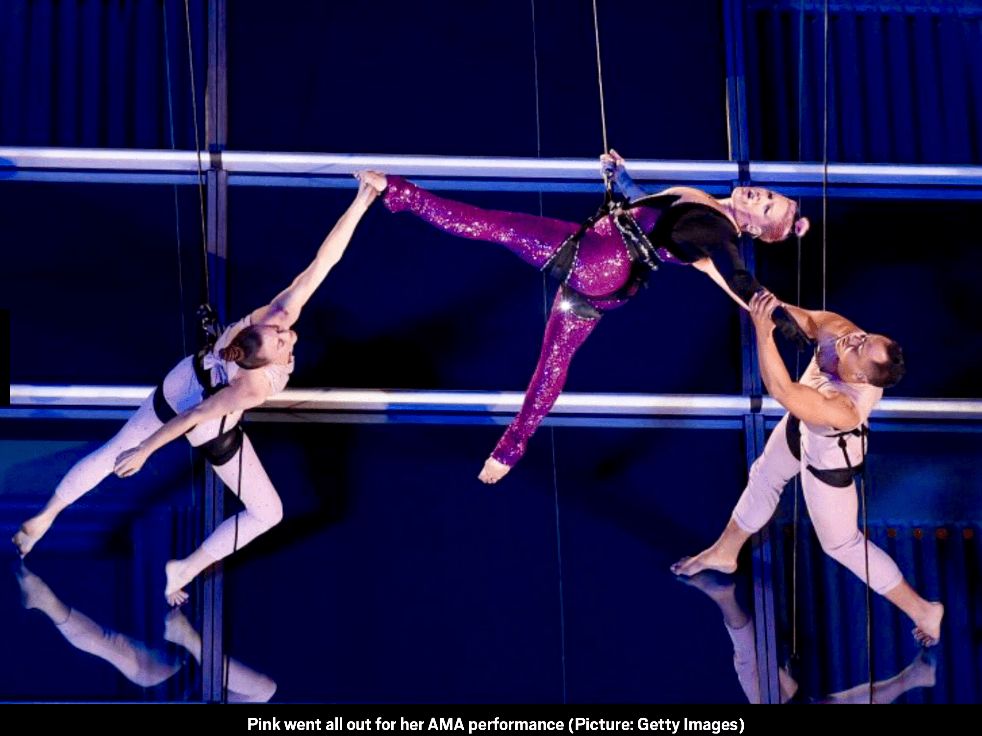 Pink Performs An Aerial Choreographed Version Of Her Hit, Beautiful Trauma